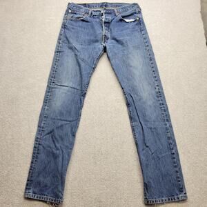 Levi’s 501 Mens Jeans Size 33x34 Classic Straight Distressed Wash Blue
